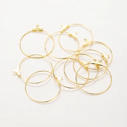 10pcs 14K 18K Real Gold Plated Round Single Loop Earings Circle Open Earing For DIY Jewelry Making Pendants Decorate Accessories