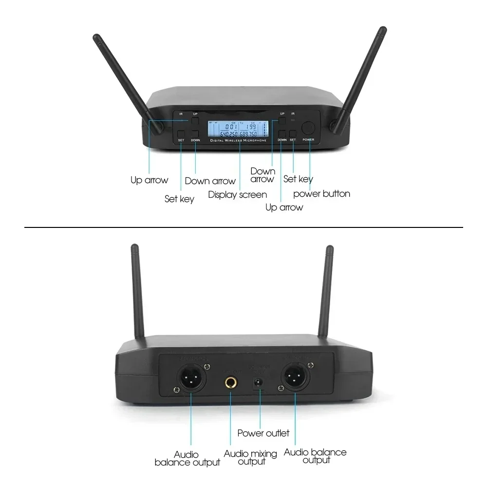 GL-4  Wireless Microphone UHF Dynamic Professional Speech for Church Speech Teaching Stage Performance 640~690Mhz