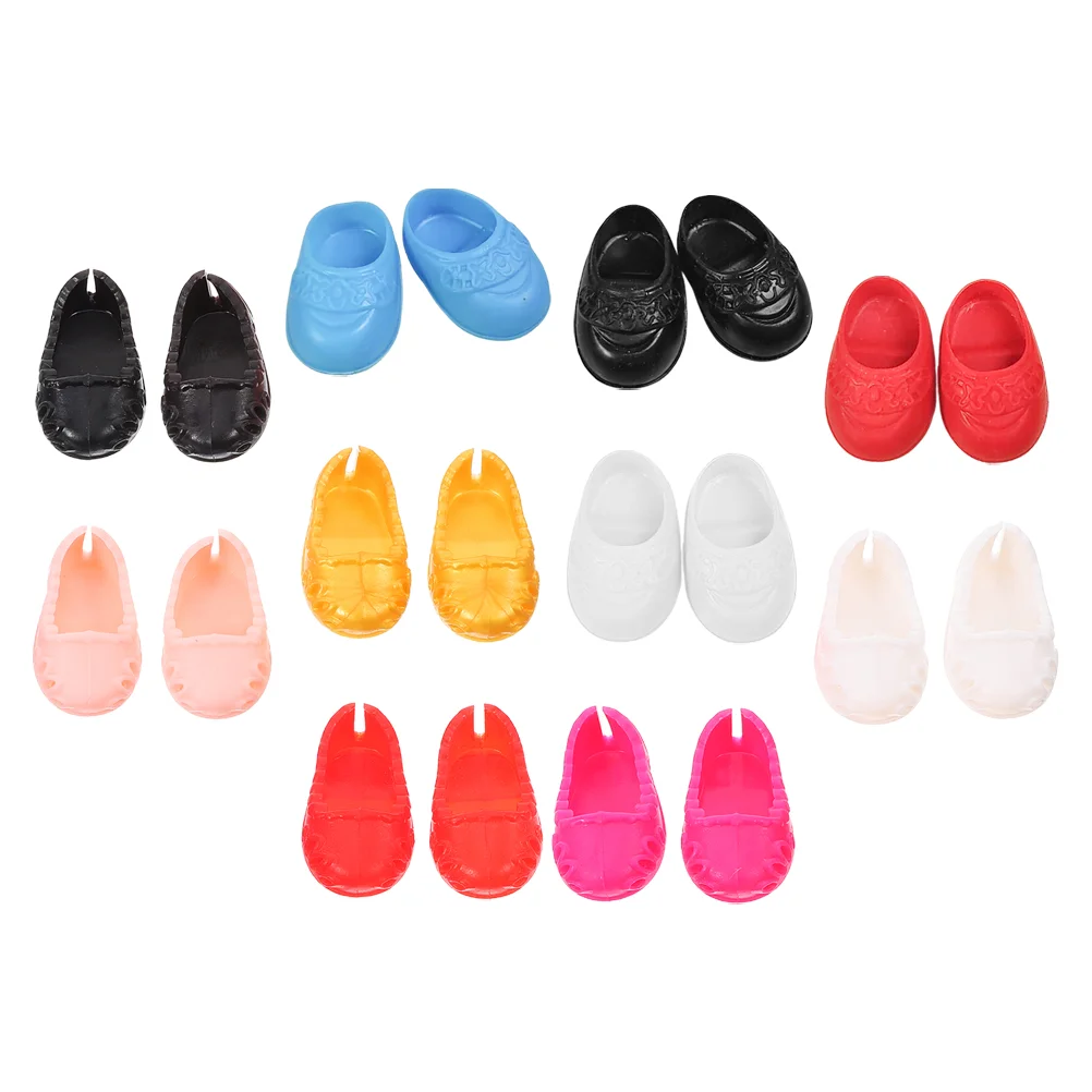 Mini chaussures de bébé pour fille, ornements de scène, petites décorations simulées, maison de jouets, simulation ouverte, poupées en plastique, jouets mignons, 10 paires