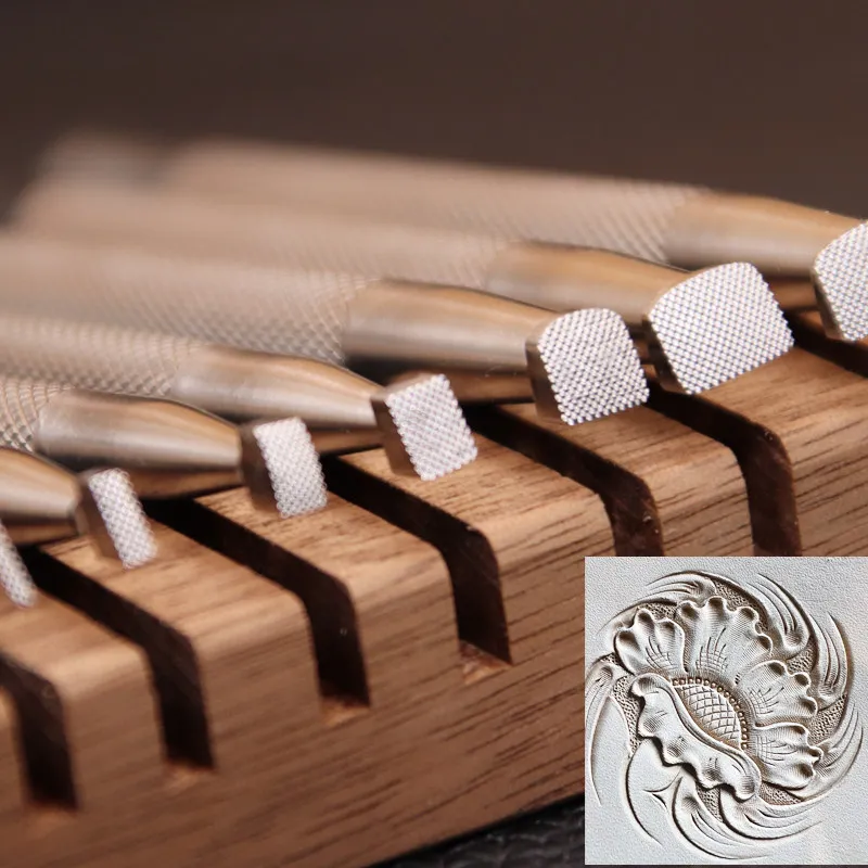 Model B 304 Stainless Steel Reticulated Leather Carving Edge Knocking Tool Model B Super Fine Three-dimensional