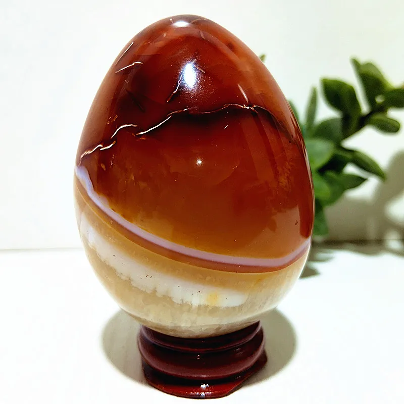 Natural Red agate beautiful egg shape Stones And Crystals Feng Shui Witchcraft Energy Room Decorations
