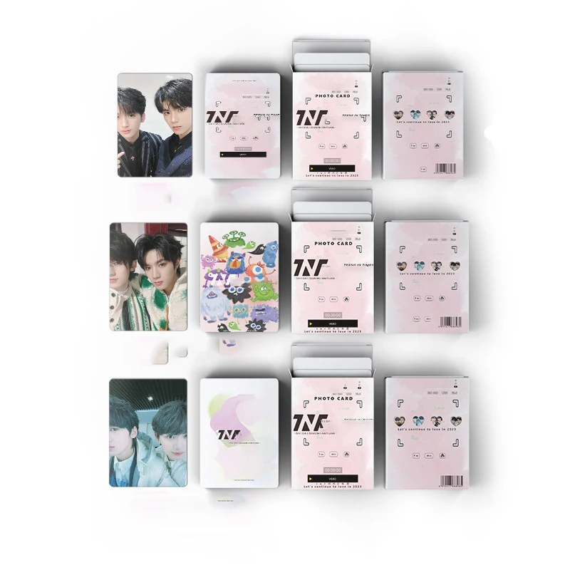 50pcs KPOP TNT Laser Photo Card MaJiaQi LiuYaowen Boxed LOMO Card YanHaoXiang DingChengXin SongYaXuan Fans Collection Gifts