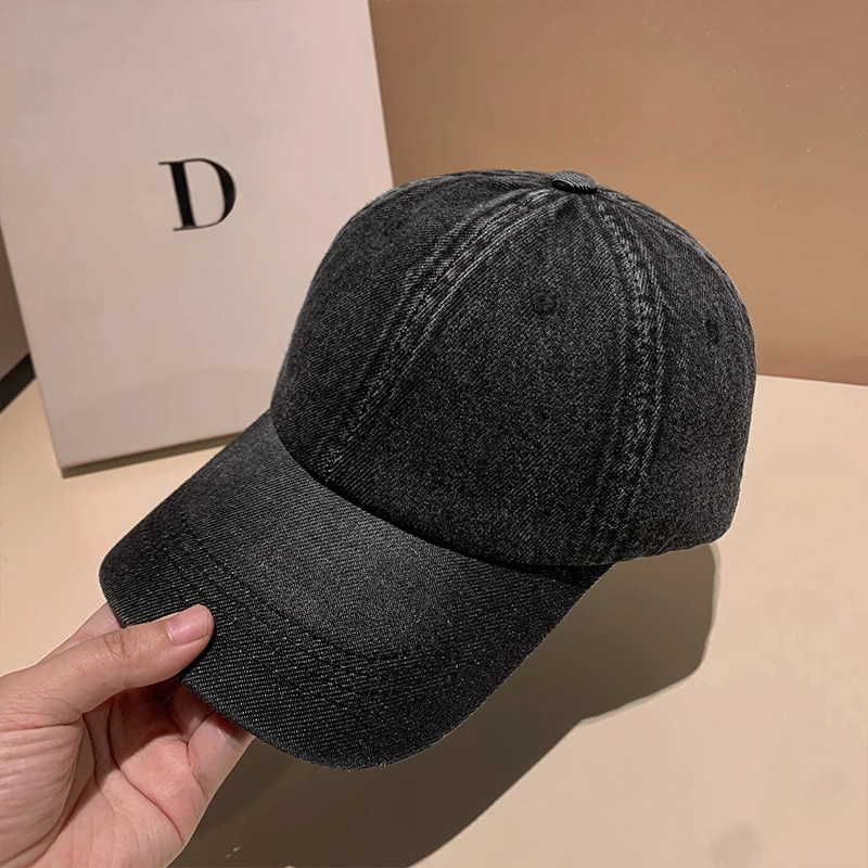 Hat for Women Men Vintage Solid Denim Baseball Cap Snapback Washed Simple Visor Cap Men Golf Hat Casquette Kpop Trucker Hat