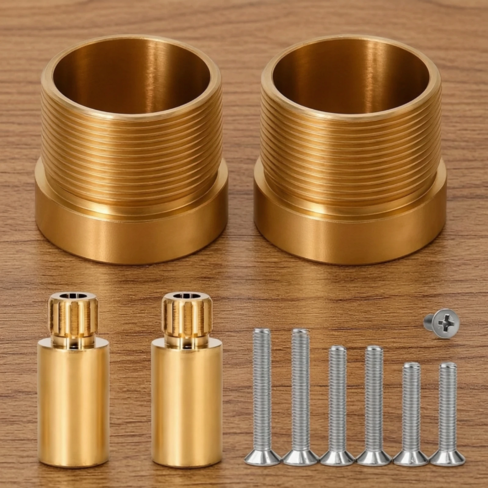 Plumbing Fitting Gold Finish 12-Tooth Shower Valve Extension with Adapters and Mounting Screws for Plumbers