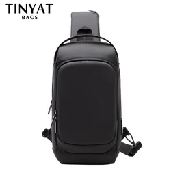 TINYAT-Bolso cruzado de negocios para hombre, bandolera de hombro impermeable para viaje de iPad de 9,7 pulgadas, para ocio y pecho