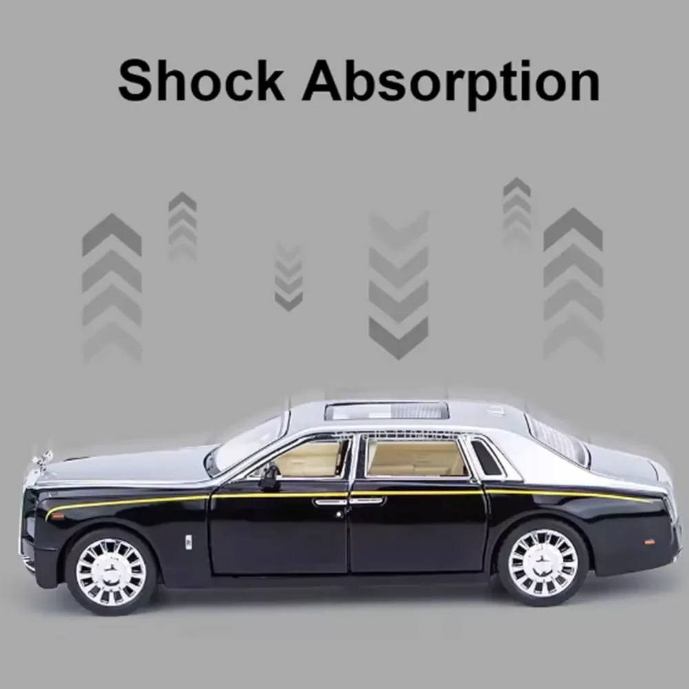 1:32 Scale Rolls-Royce Phantom Toys Miniature Model Diecast Alloy Cars Sound Light Pull Back Doors Opened Vehices Holiday Gifts