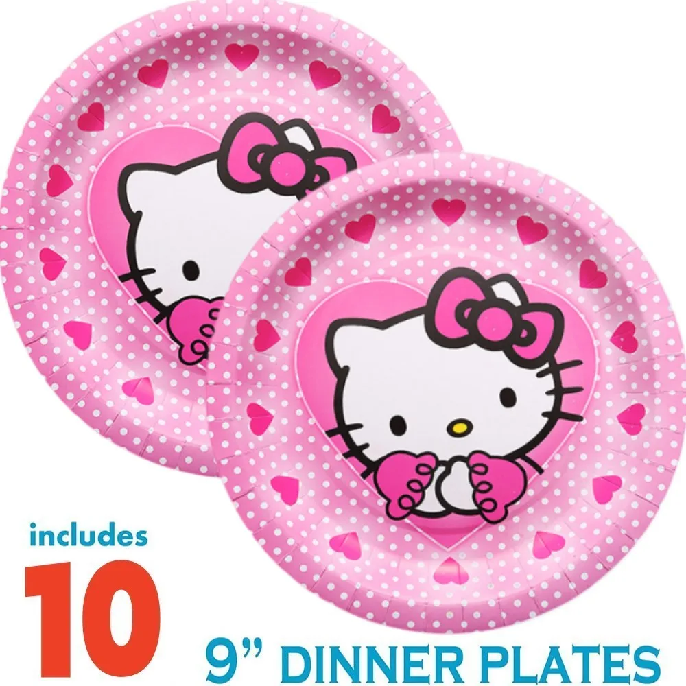 Hello Kitty Birthday Party Decoration Children\'s Theme Paper Cup Plate Napkin Balloon Baby Shower Kids Girls Party Gift Toys Set