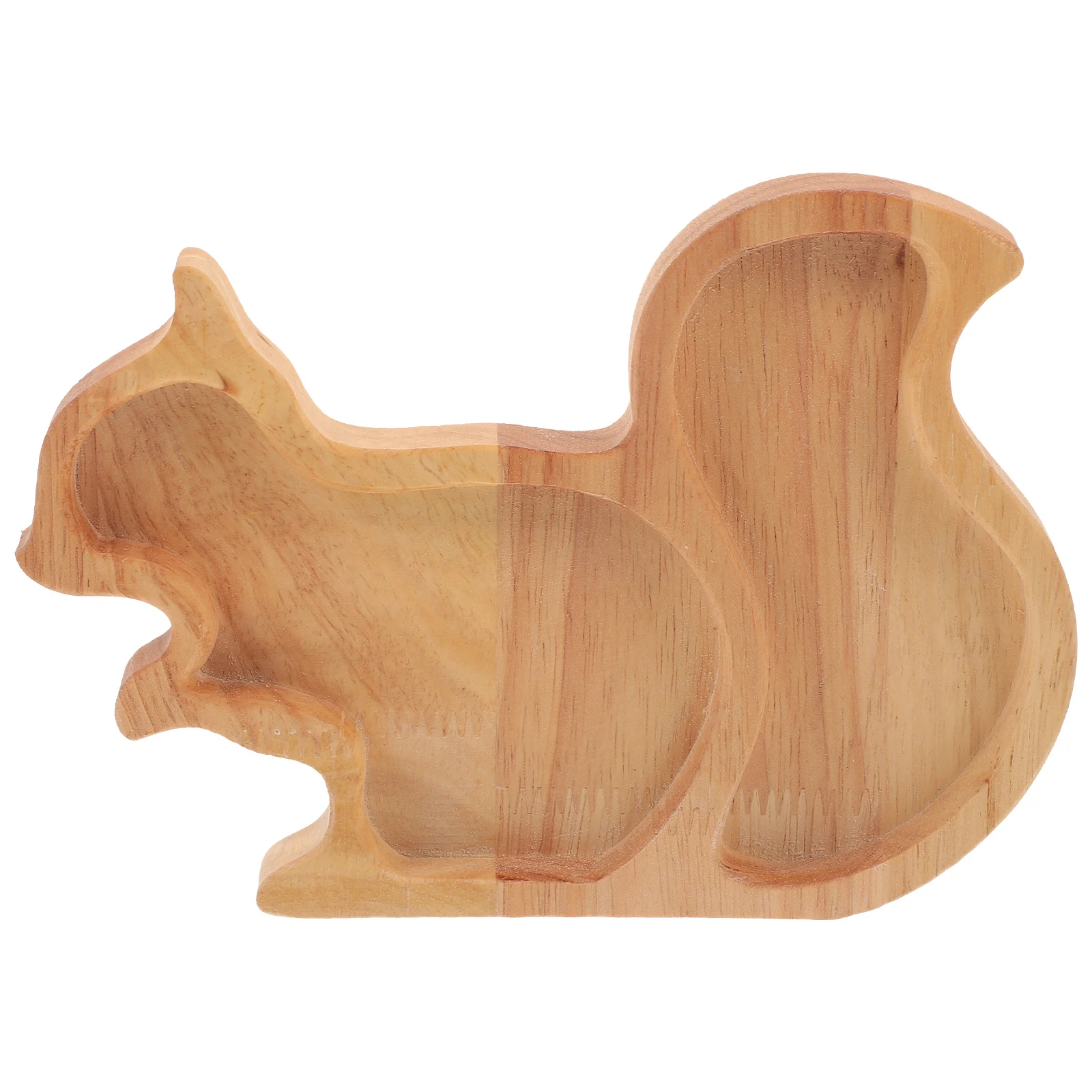 

1pc Squirrel Shaped Wood Tray for Food Fruit Nuts Kitchen Party Restaurant Serving Dishes Cartoon Animal Design Large Capacity