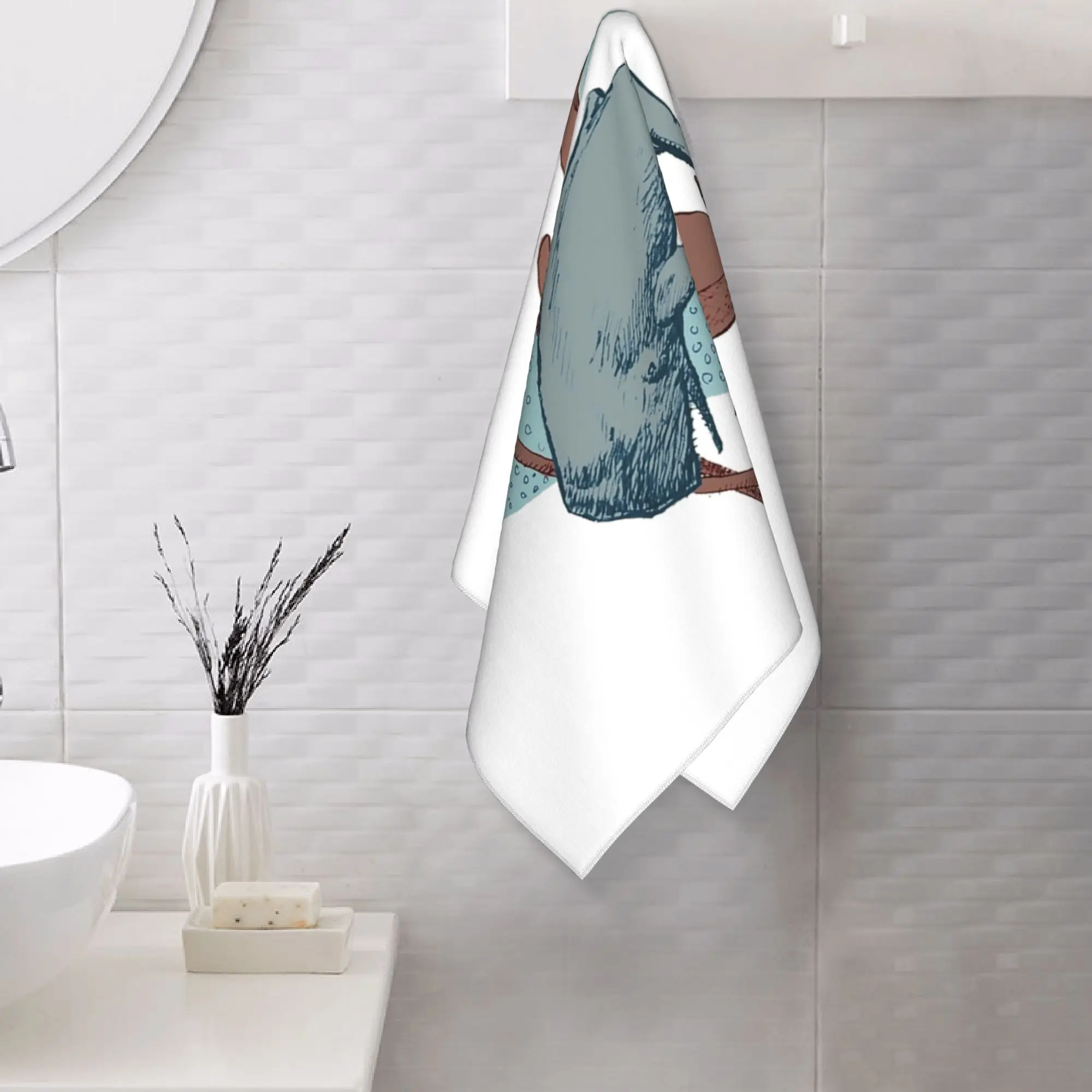Toalla de Rostro Suave Personalizada con Diseño de Ballena Espesa vs Calamar Gigante, Toallas de Algodón de Secado Rápido para Piscina y Baño, Absorbentes
