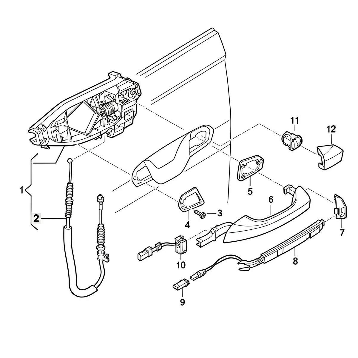 Fit For Audi A6 C8 4K 2019-2024 A6 Avant S6 RS6 4KD837099 Auto Door Latch Release Cable Replacement Door Handle Pull Cable