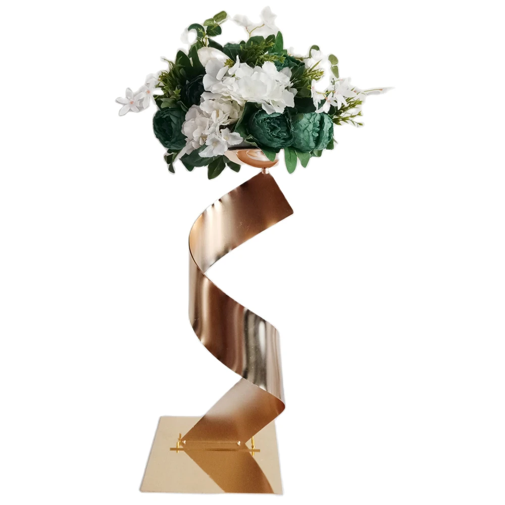 Metal Flower Rack Luxury Shiny Table Vases Wedding Centerpiece Event Road Lead For Party Home Hotel Party Decoration CH189