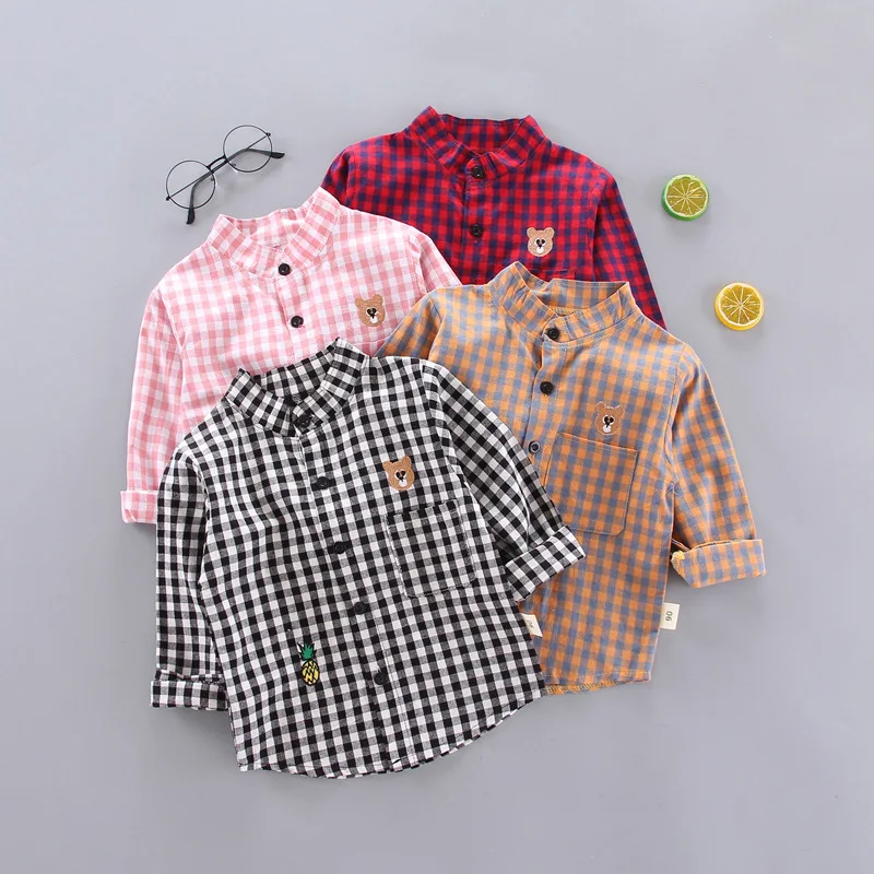 IENENS Boys Shirt Clothes Baby Spring Thin Shirts Toddler Infant Boy Long Sleeve Tees Tops 1 2 3 4 Years Kids Cotton Shirt