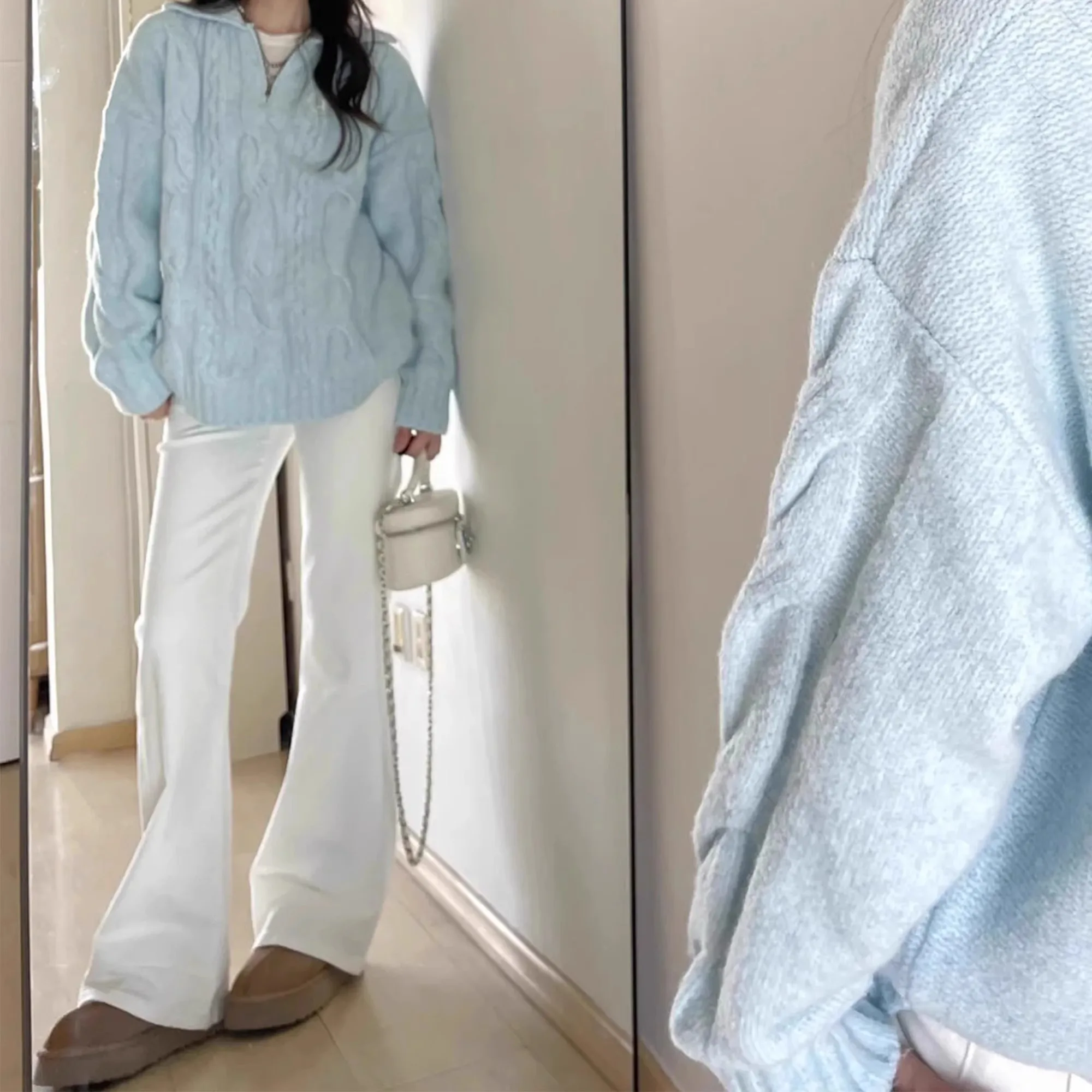 하이웨이스트 벨보텀 청바지 여성용 신축성 슬림핏 롱 코튼 스트레치 데님 봄 패션 바지 플로어 기장