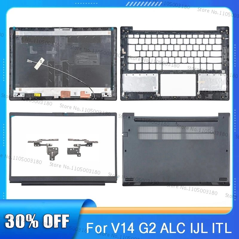 Para Lenovo V14 G2 ALC ITL IJL Laptop LCD contraportada/marco frontal/reposamanos/cubierta inferior/reemplazo de bisagras
