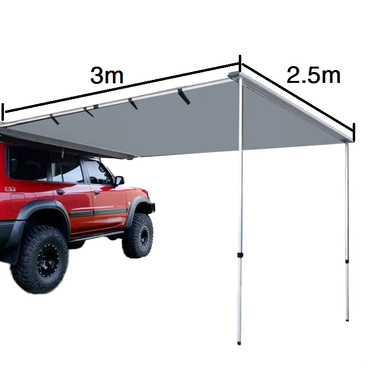 Foldable Waterproof Pop-up Car Rooftop Side Tent RV Awnings 2.5x3m for Vehicles SUVs Trucks Outdoor Camping