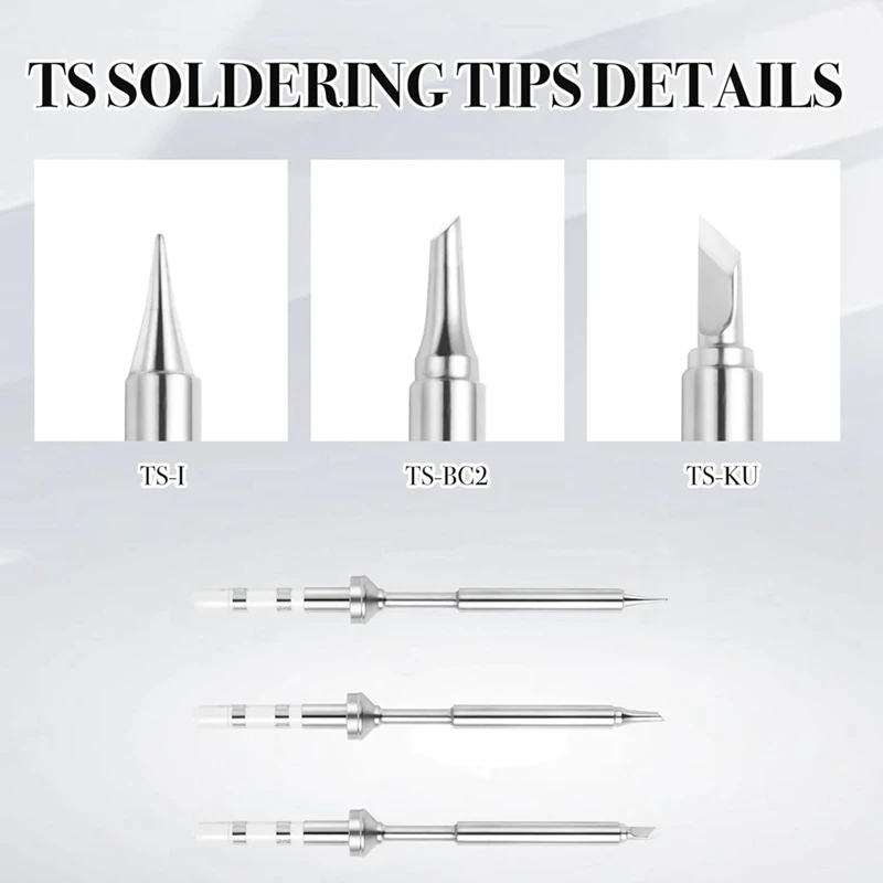 Hot Sale 6Pcs For Pinecil TS100 Soldering Iron Tips Replacement,Mini Portable Micro-Solder Pen Stations Soldering Accessories