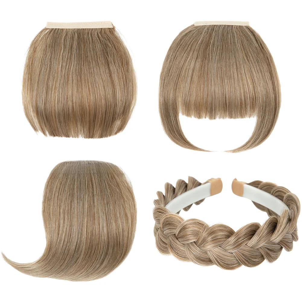 Detachable Bangs Hairband 4PCS Set Heat Resistant Fiber For French Blunt Side Hairpiece For Women Hair Extensions Styling Tool