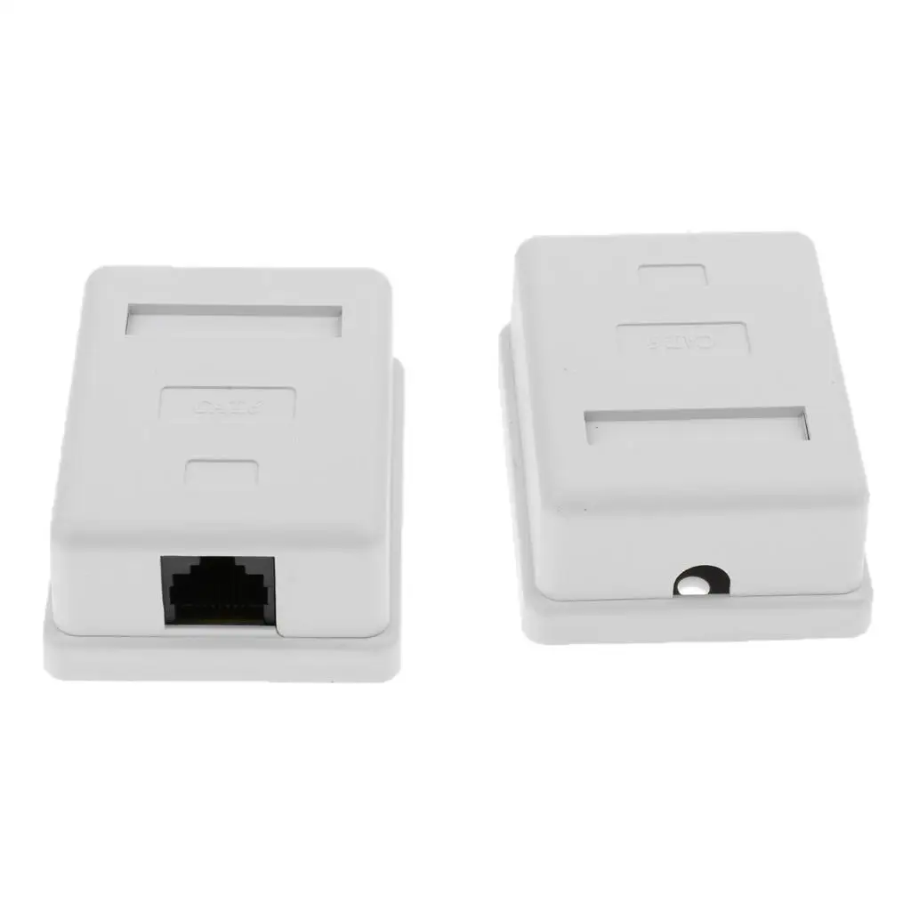 Cat6 Surface Mount Box 1 Port ABS Plastic Wall Plate Keystone Jack for Network Data Transmission