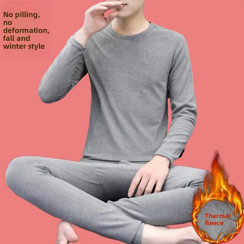 

Мужской комплект термобелья с подогревом, двусторонний флис, Dervo, защита от холода, теплый, модный городской стиль, брюки со средней/низкой талией