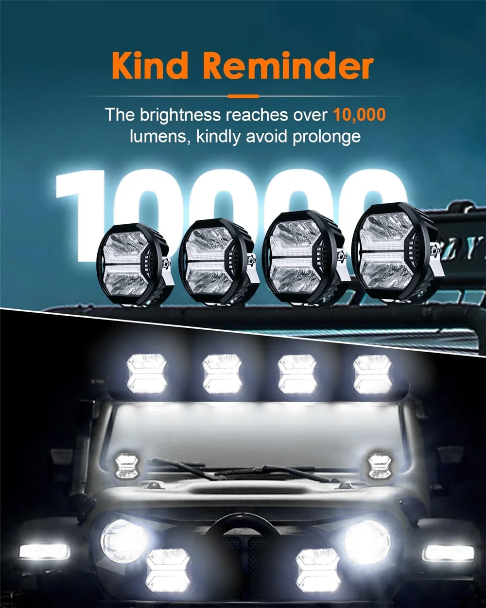 4 Zoll Auto LED Arbeitslichtleiste 12 V Bernstein DRL Fahrlicht Scheinwerfer für Jeep Offroad Boot Traktor LKW 4x4 SUV ATV Scheinwerfer – Detail 11