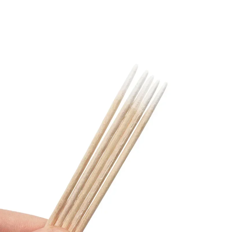 100-500 piezas de hisopos de algodón de madera para uñas, palitos con punta de algodón, corrector de detalles de manicura, removedor de esmalte, herramienta de arte 3