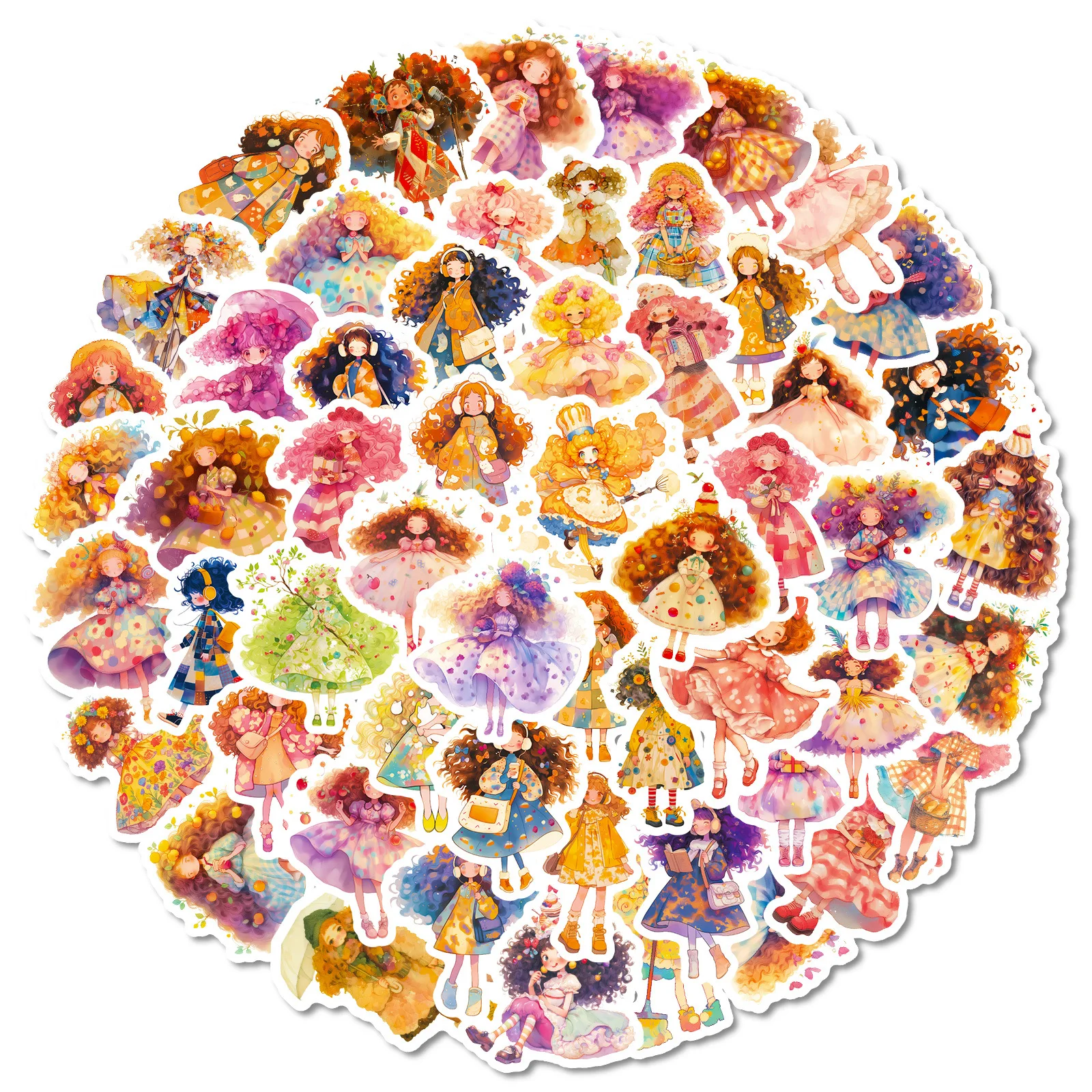 56 SZTUK Naklejki Graffiti z Motywem Codziennego Życia Nastolatki, Urocze Dziewczyny, Kreskówkowe Naklejki, Naklejki na Bagaż, Album, Lodówkę, Wodoodporne