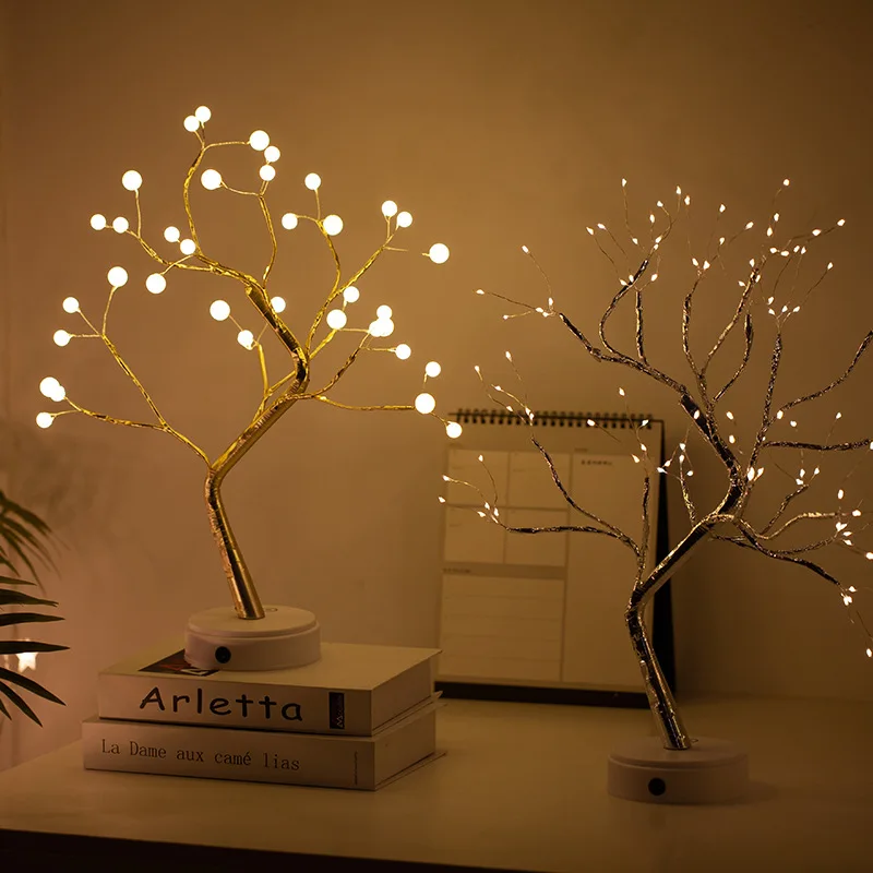 

Светодиодная настольная лампа с листьями розы USB Рождественская елка Фея Свет Ночные огни Домашняя вечеринка DIY Свадьба Украшение спальни Подарок на День матери