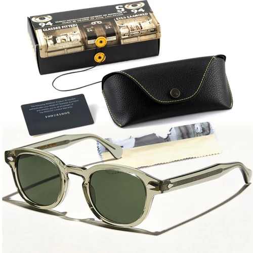Gafas de sol para hombre Johnny Depp Lemtosh, gafas de sol polarizadas para mujer, marca de lujo, montura de acetato Vintage, sombra de conductor verde