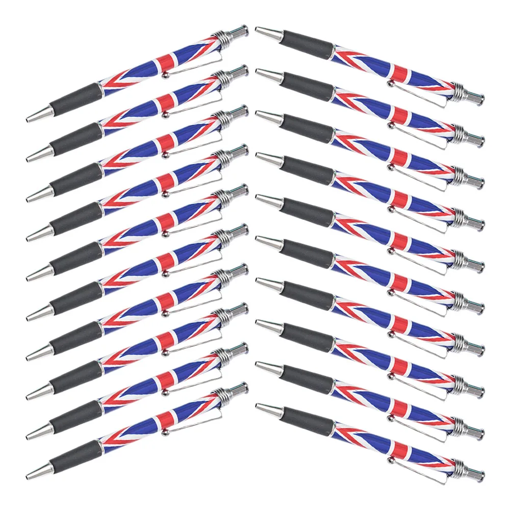 

20pcs Flag Ballpoint Pen British Themed Pattern Smooth Writing Instrument For Office Use Patriotic Design British