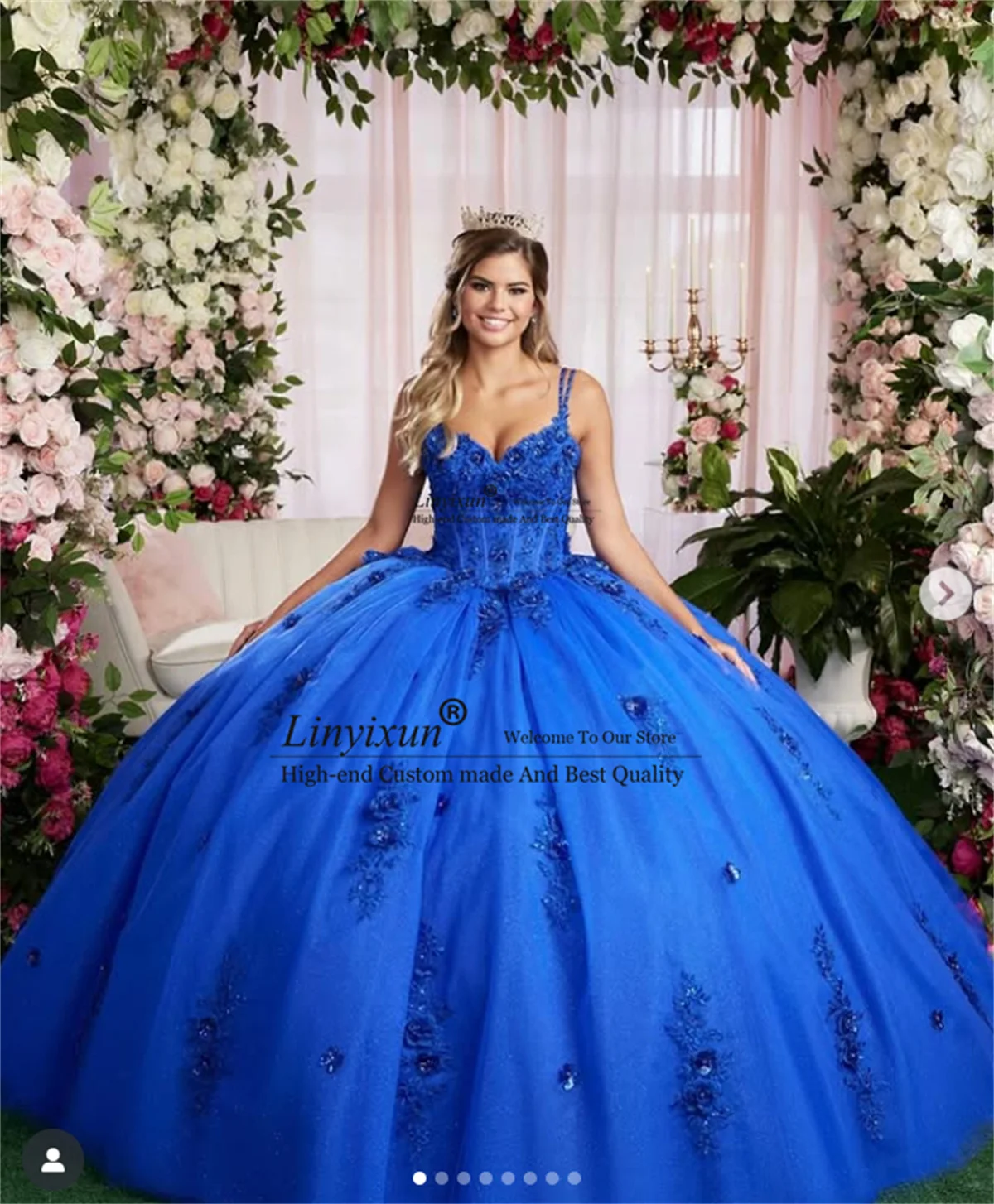 

Элегантные кружевные платья Quinceanera с аппликацией, бальное платье по индивидуальному заказу, милые платья 15 16, мексиканские 3D полы, Vestidos De 15 XV Anos