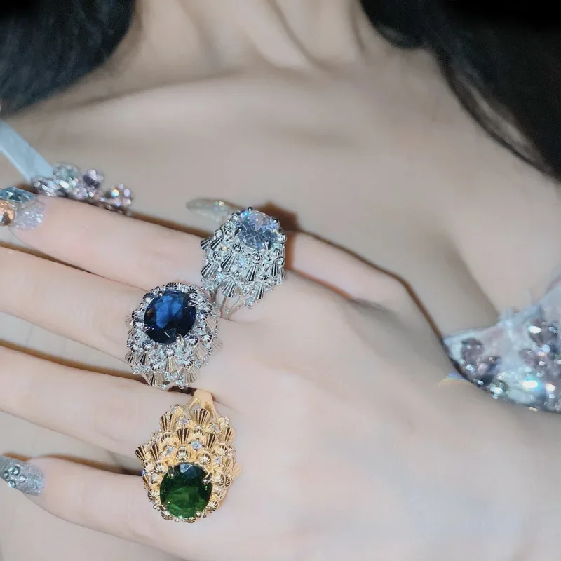 

MDL Moissanit. Style Vintage Original Sunny Day Doll Luxury Ring Gold Plated With 3A Zirconia Diamonds, Moody Every Day.