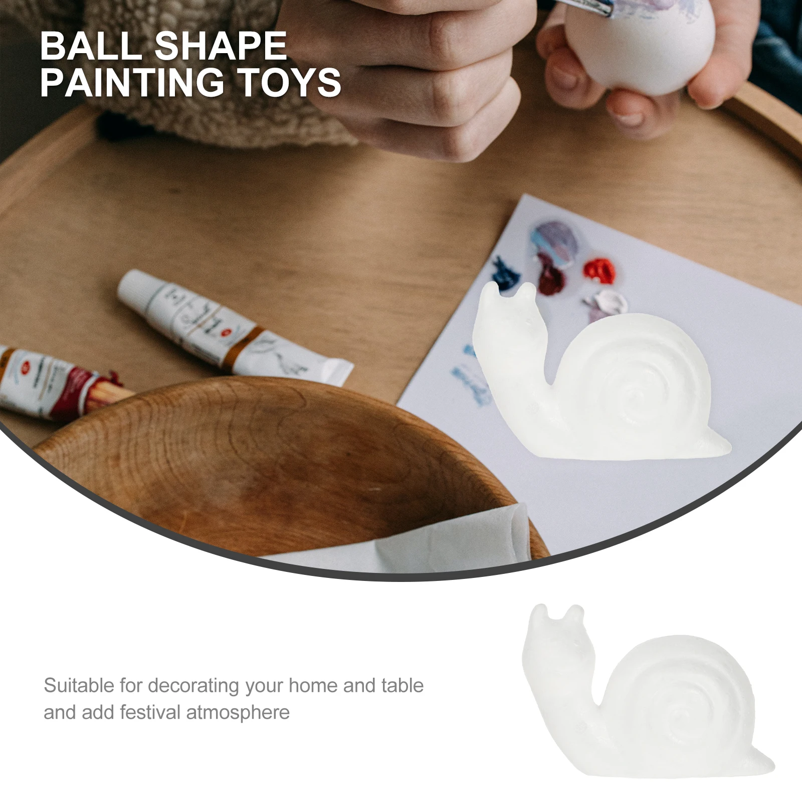 

10 Pcs Foam Snail Ornament Miniature Blank Animal Puppet for Graffiti Simulation Toy Manual