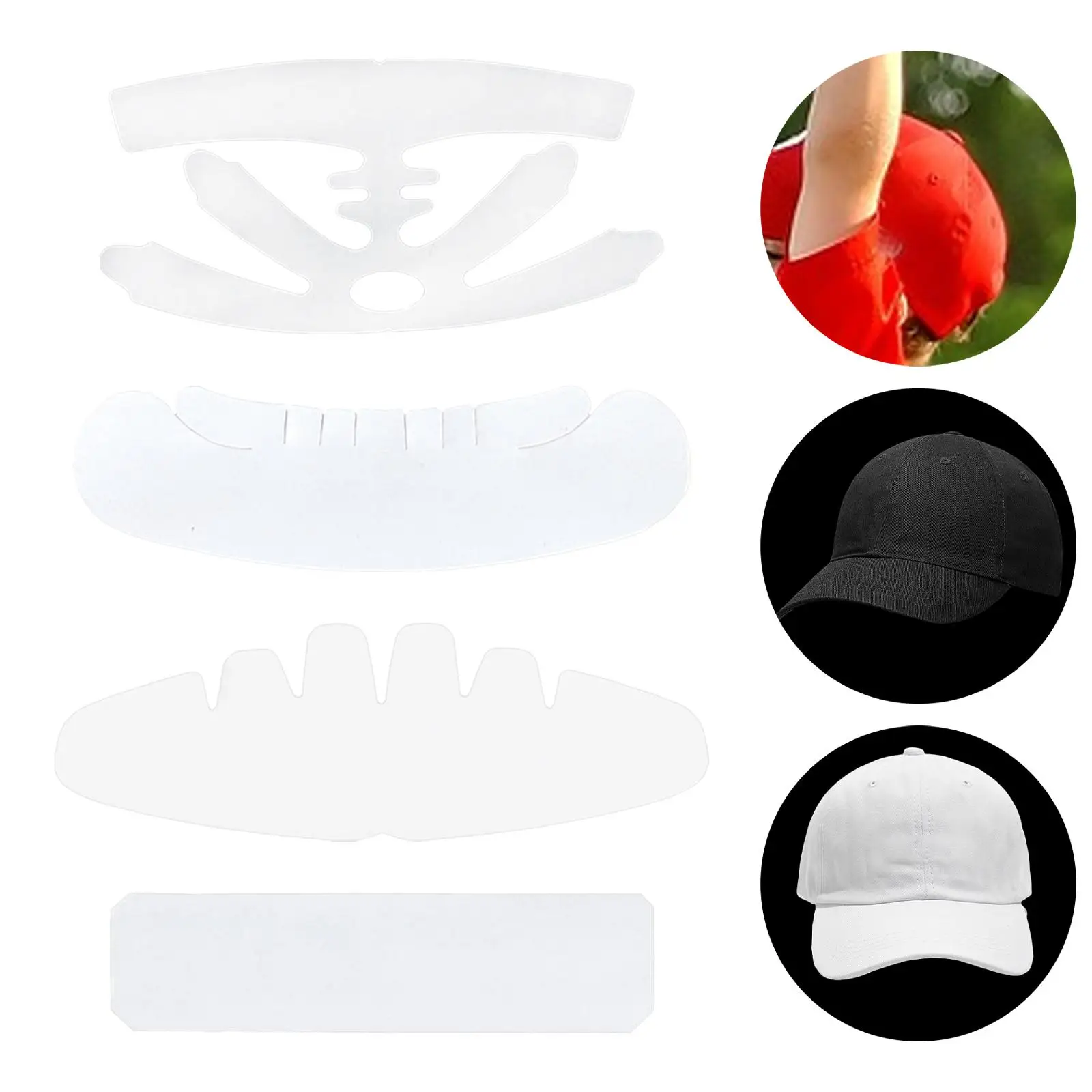 20Pcs Hat Sweat Liners for Caps Compact Baseball Cap Liner Absorbent Sweat Pad Hat Sweat Protector for Men Women Baseball Hat