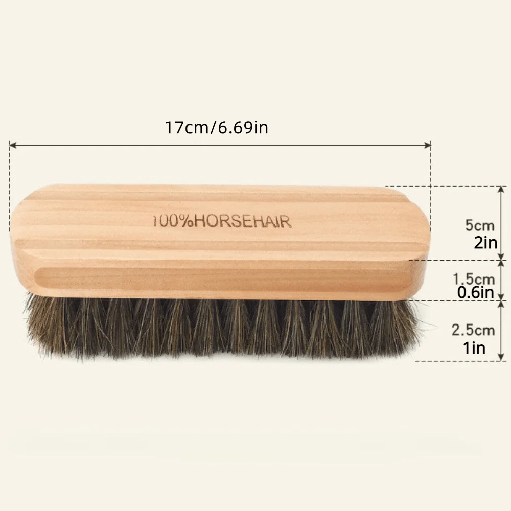 Genuine Horsehair Wooden Brush Car Detailing Polishing Buffing Brush Seat Handle Dashboard Roof Cleaning Premium Car Wash Brush