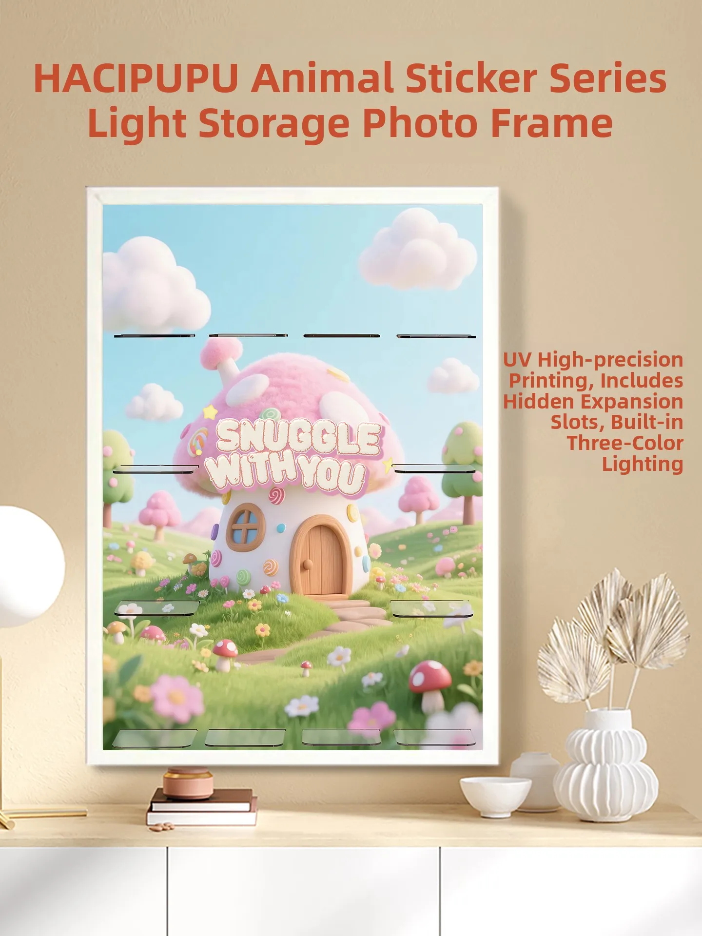 

HACIPUPU Animal Stiers Series Display Box with Light Wall-Mounted Bobo Mat Storage Box for Collectibles Adult Use Living Room