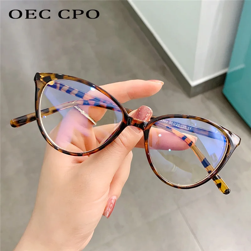 

OEC CPO Fashion Clear Lens Women Glasses Frames Retro Transparent Anti-Blue Light Eyewear Optical Frame Eyeglasses