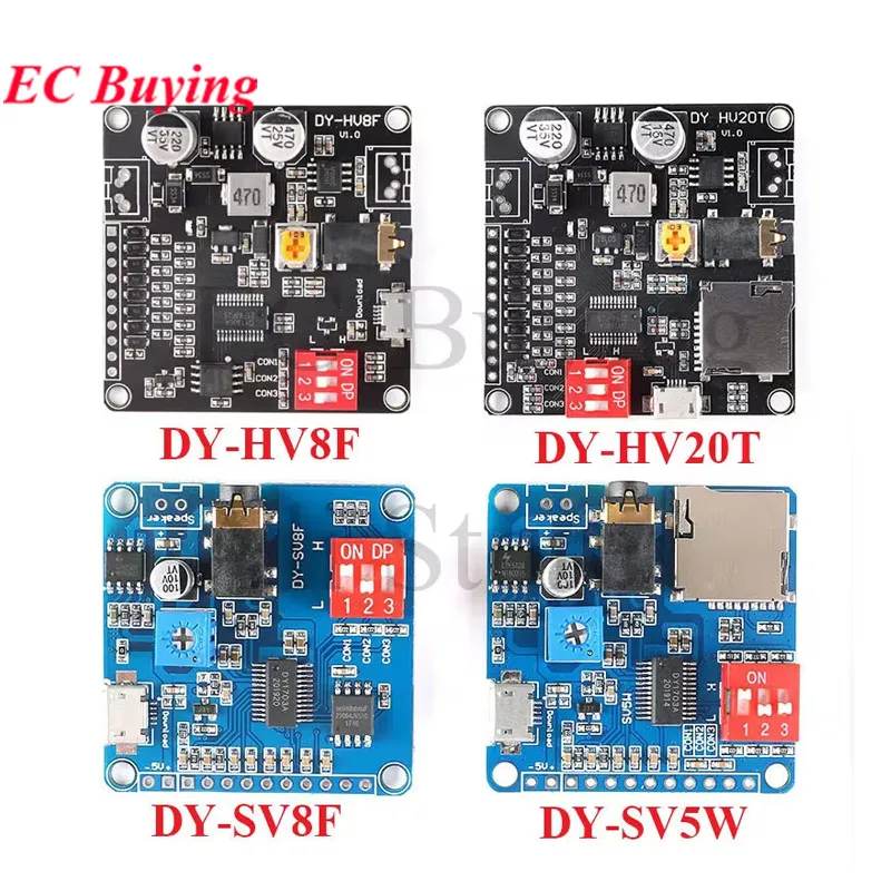 DY-SV17F DY-SV5W DY-SV8F DY-HV20T DY-HV8F Voice Playback Module MP3 Music Player UART I/O Trigger Amplifier Board Module