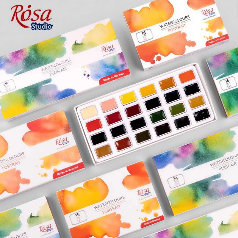 

Набор акварельных красок Rosa Solid, 16/24 цвета, полноразмерные кюветы, классические оттенки для портретов и пейзажей, художественные принадлежности для художников и начинающих