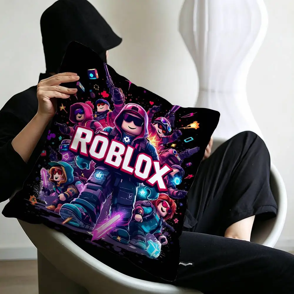 Hot Game R-Robloxs-X Coole Kissenbezüge, Cartoon-Sofa, dekorativ, für Zuhause, doppelseitiger Druck, kurzer Plüsch, niedlicher Kissenbezug – Detail 25