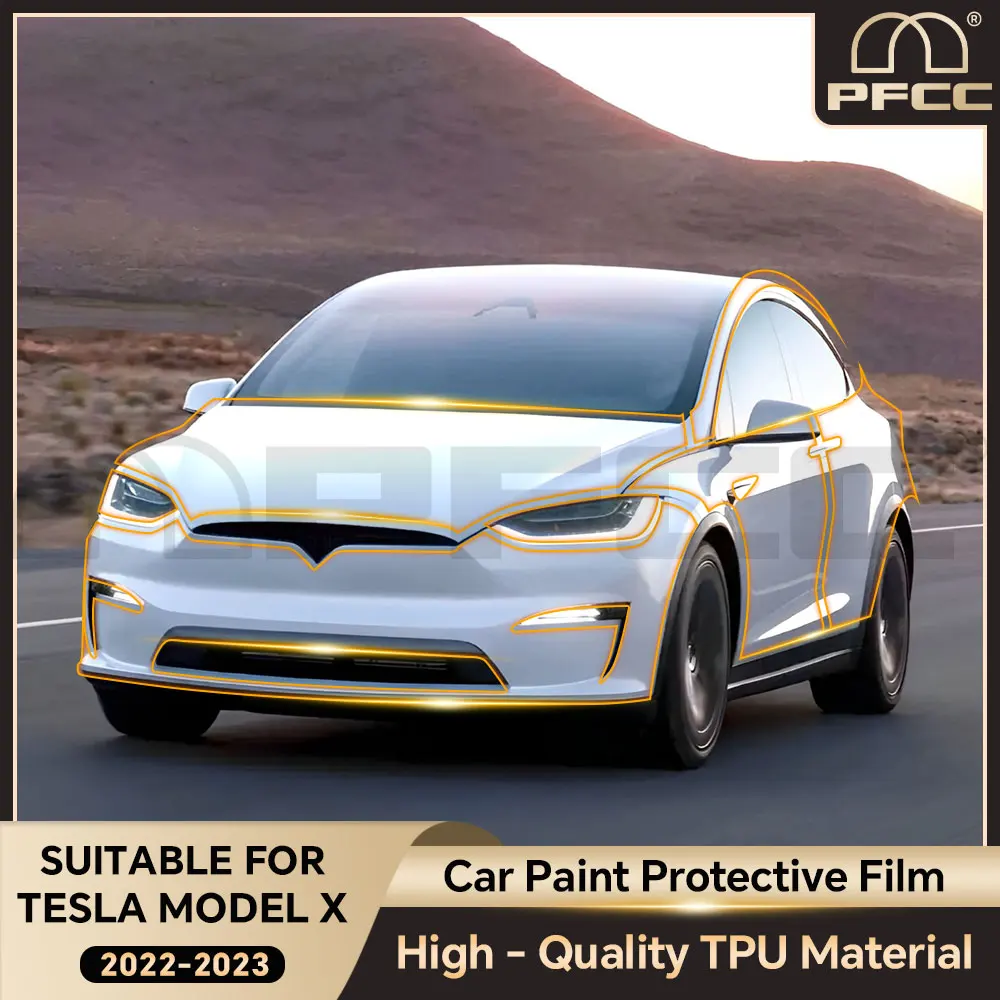 TPU Car Bumper Paint Protection Film for Tesla Model X 2016-2021 2022 2023 Pre Scratch Resistant Clear Bra PPF Decal Kit Sticker