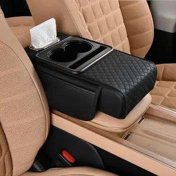 Boîte d'accoudoir de voiture, coussin rehaussant avec porte-...