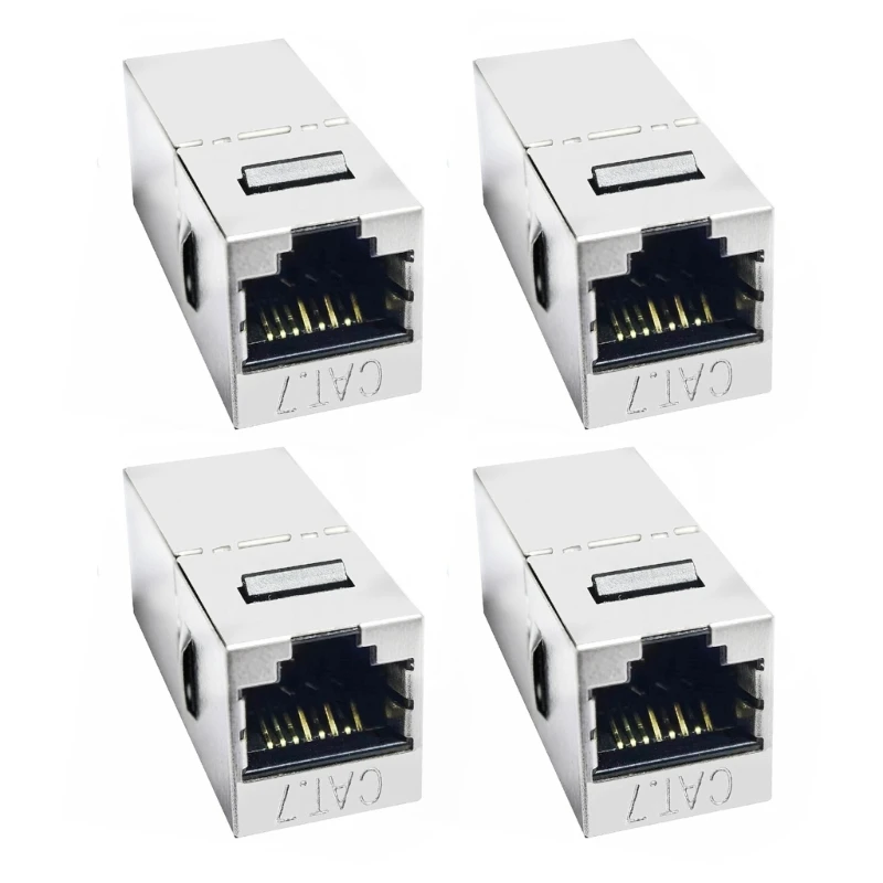 4Pcs CAT7 Shielded Female to Female RJ45 Inline Couplers Keystone Connectors