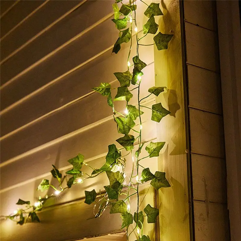 DTA4 Solar Fairy Lights, 2 Pack 32.8Ft Ivy Vines String Lights with 100 Warm White LEDs, for Garden Patio Yard, Waterproof