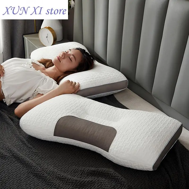 

New 3D SPA Massage Pillow Partition To Help Sleep and Protect The Neck Pillow Knitted Cotton Pillow Bedding