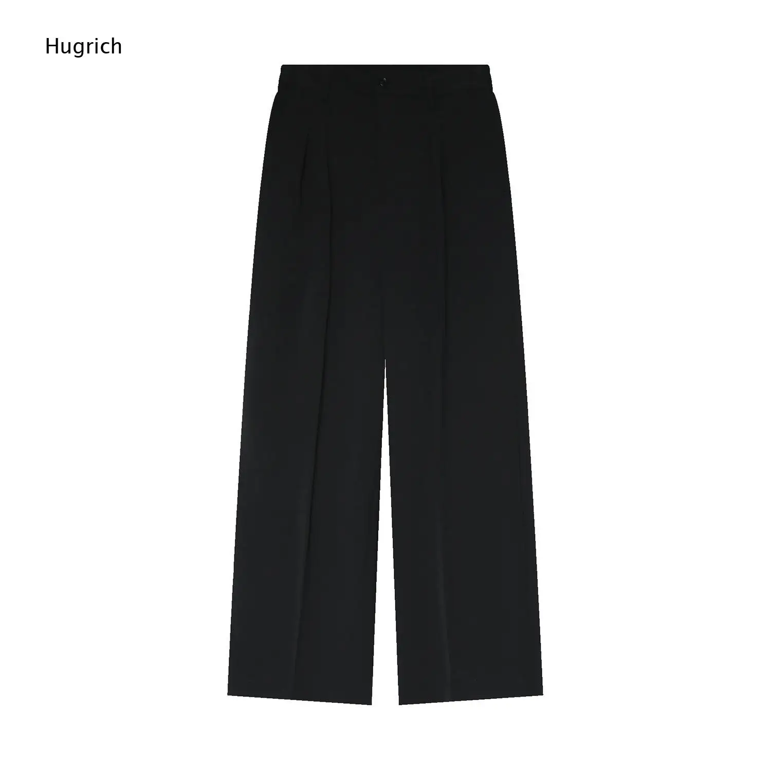 Men White Double Pleated Wide Leg Suit Pants Elastic Back Waist Lightweight Business Trousers