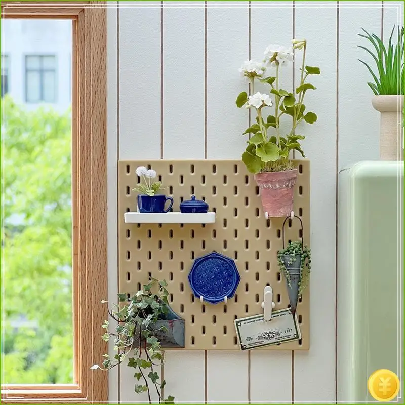 Miniature Furniture Decoration Items Perforated Board Wall Rack DIY Storage Display Furniture Accessories White