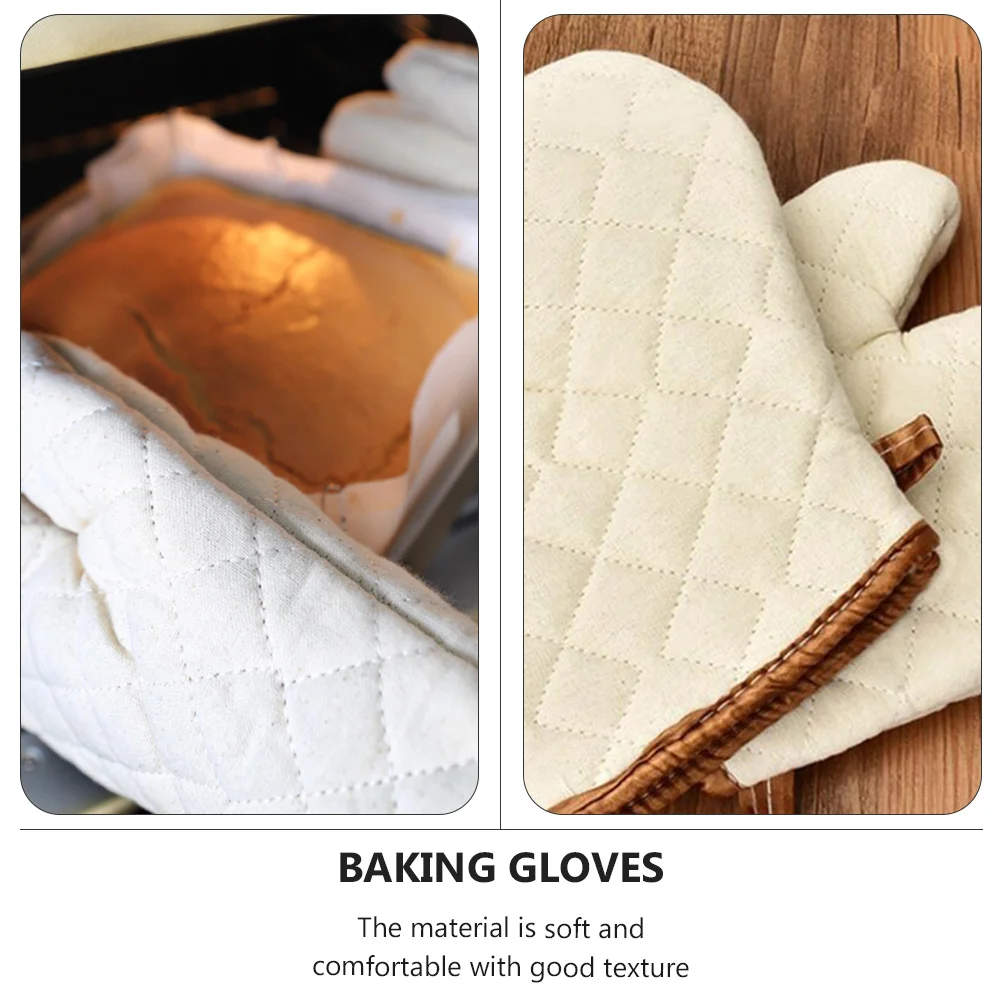 2 PCS Insulation Gloves Kitchen Silicone Mites Oven Mitts for Anti Heat The Bbq High Temperature Cooking Nonslip Micro-wave