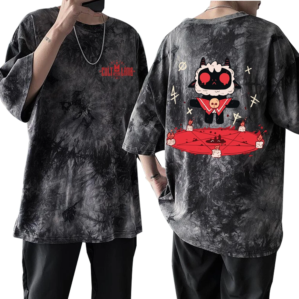 Cult of The Lamb Graphics Print T Shirts Harajuku Y2K Men Women Tie Dye Streetwear Shirts