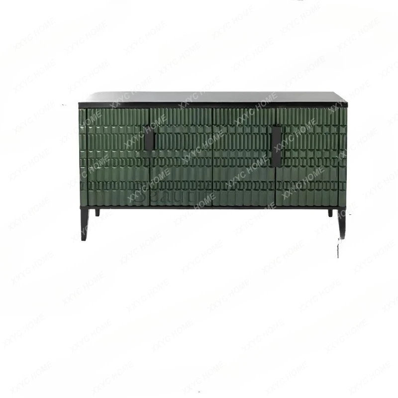 

Q light luxury solid wood porch cabinet, modern villa living room wall storage side cabinet