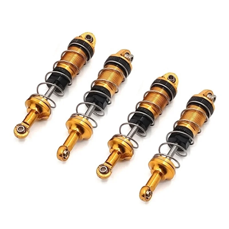 4Pcs Metal Shock Absorber Damper for SCY 16101 16102 16103 1/16 RC Car Upgrades Parts Accessories,Yellow